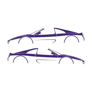 Set Of 2 Car Silhouette Decal Stickers For SuperFerrari F355 GTS Purple