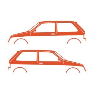 Set Of 2 Car Silhouette Decal Stickers For MG Metro Orange