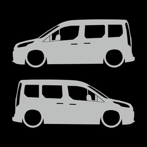Juego de 2 pegatinas decorativas con silueta de coche rebajado para Ford Transit Connect Mk2 Wagon Light Grey