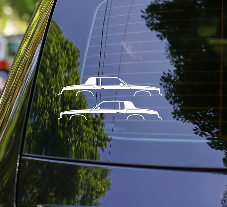 2x Car Silhouette Decal Stickers for Oldsmobile Cutlass Supreme Coupe 4th gen 1978-1980 image 1
