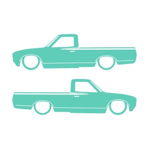 Set Of 2 Lowered Truck Silhouette Decal Stickers For Datsun 620 Single Cab Pickup Mint