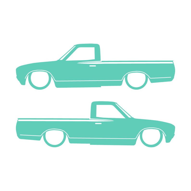 Set Of 2 Lowered Truck Silhouette Decal Stickers For Datsun 620 Single Cab Pickup Mint