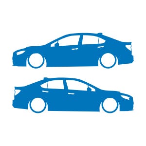 Juego de 2 pegatinas con silueta de coche rebajado para Subaru WRX VB 2022 Sky Blue