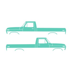 Set Of 2 Lifted Truck Silhouette Decal Stickers For Ford F100 1973-79 6th Gen Pickup Mint