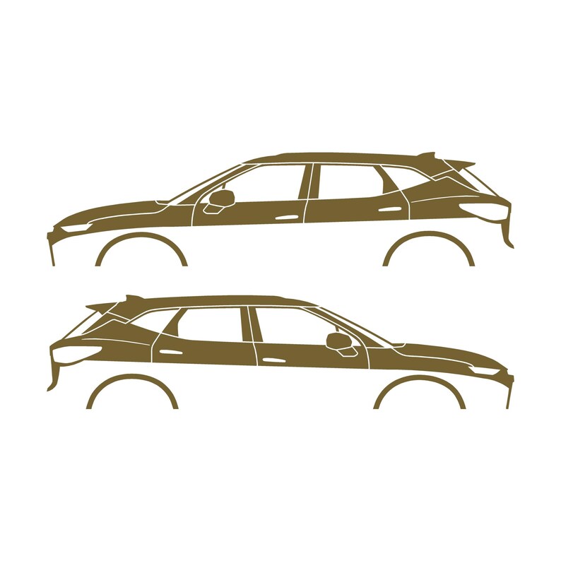 Set Of 2 SUV Silhouette Decal Stickers For 2019- Chevrolet Blazer Gold