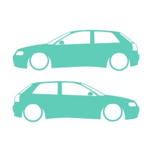 Set Of 2 Lowered Car Silhouette Decal Stickers For Audi A3 S3 8L 1996-2003 Mint