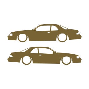 Set van 2 autosilhouet-stickers voor de Ford Thunderbird 9e generatie coupé Goud