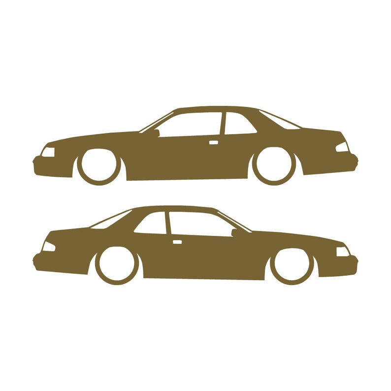 Set van 2 autosilhouet-stickers voor de Ford Thunderbird 9e generatie coupé Goud