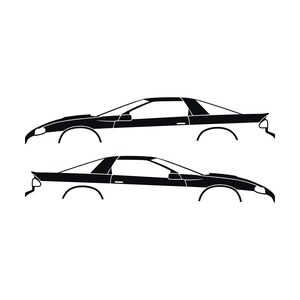 Set Of 2 Car Silhouette Decal Stickers For Chevrolet Camaro SS 4th Gen 1998-2002 Coupe Black