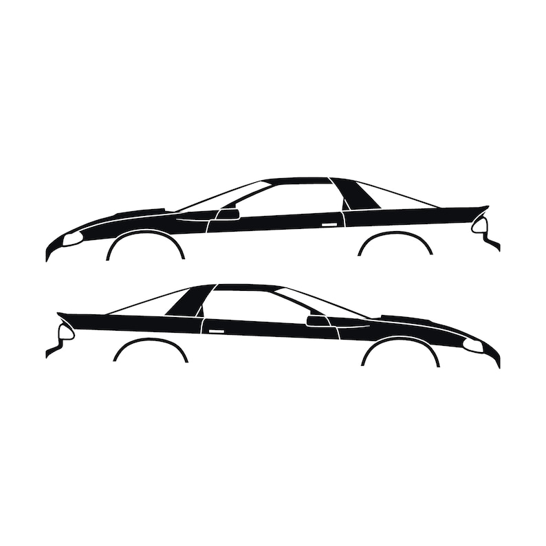 Set Of 2 Car Silhouette Decal Stickers For Chevrolet Camaro SS 4th Gen 1998-2002 Coupe Black