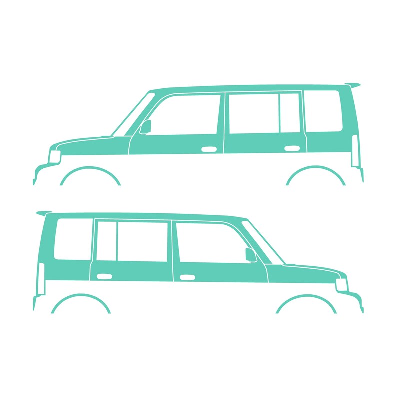 Set Of 2 Lowered Car Silhouette Decal Stickers For Scion Xb 1st Gen Mint