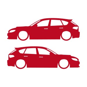 Conjunto de 2 adesivos com silhueta de carro rebaixado para Subaru Impreza WRX STI 3ª geração Hatchback GH Vermelho