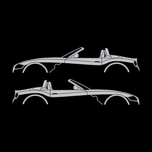 Set Of 2 Car Silhouette Decal Stickers For BMW Z4 E85 Roadster Silver