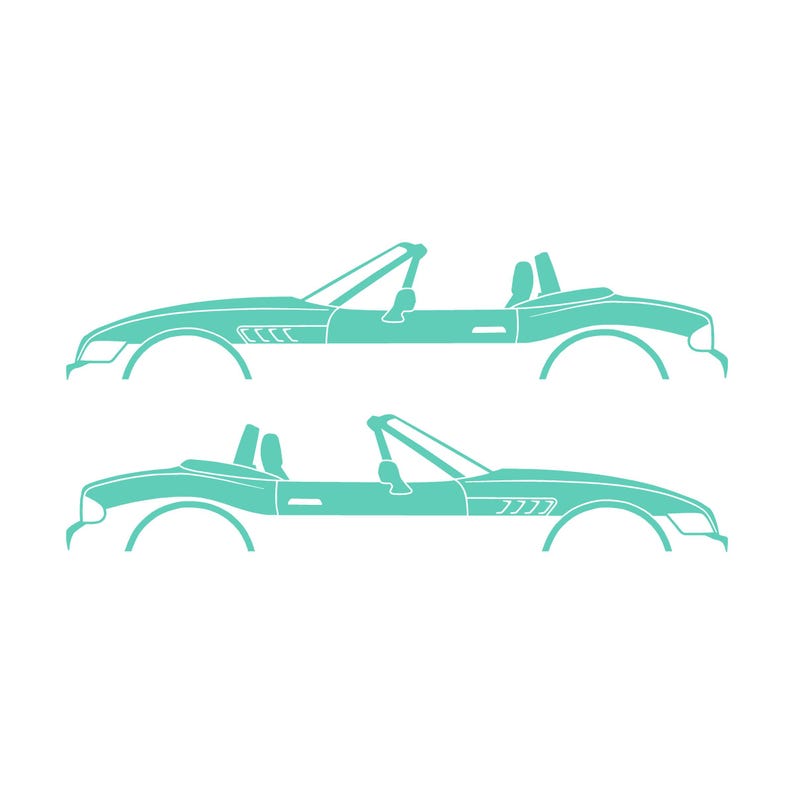 Set Of 2 Car Silhouette Decal Stickers For BMW Z3 Roadster Mint