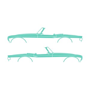 Set Of 2 Car Silhouette Decal Stickers For Triumph TR6 Mint