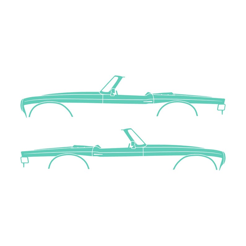 Set Of 2 Car Silhouette Decal Stickers For Triumph TR6 Mint