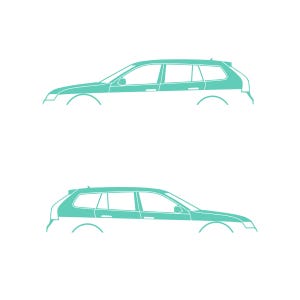 Juego de 2 pegatinas con silueta de coche para Saab 9-3 Early Spec 2nd Gen Sports Tourer Wagon Mint