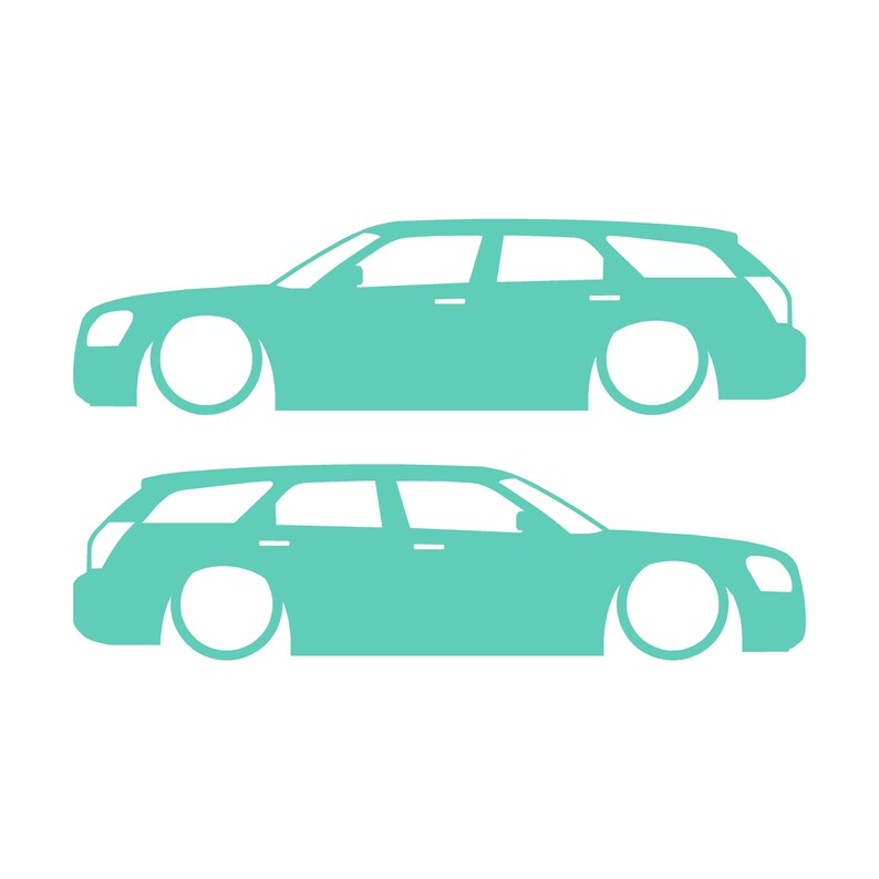 Set med 2 sänkta silhuettdekaler för Dodge Magnum Mint
