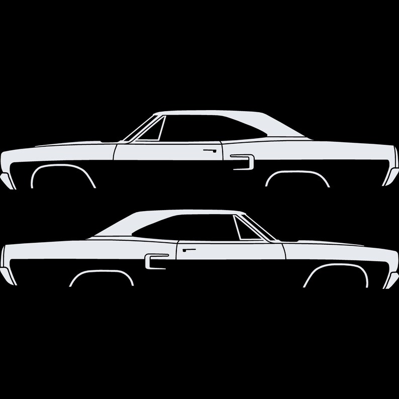 Set Of 2 Car Silhouette Decal Stickers For Classic Muscle For Plymouth Satellite 1973-74 White