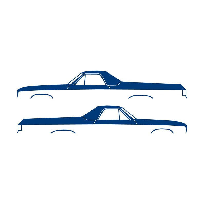Set Of 2 Car Silhouette Decal Stickers For 1974 Chevrolet El Camino 4th Gen Blue