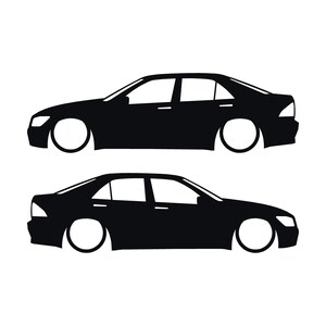 Set Of 2 Lowered Car Silhouette Decal Stickers For Toyota Altezza Black