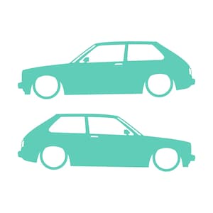 Conjunto de 2 adesivos com silhueta de carro rebaixado para Toyota Starlet GT Turbo EP82 JDM Mint