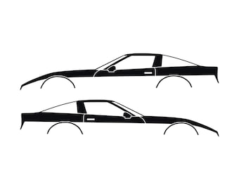 Set Of 2 Car Silhouette Decal Stickers For Chevrolet Corvette C4 Coupe