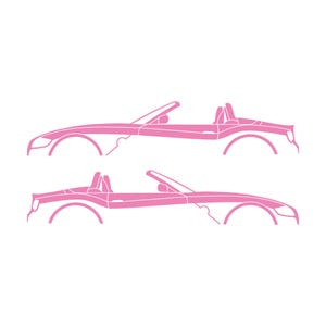 Set Of 2 Car Silhouette Decal Stickers For BMW Z4 E85 Roadster Soft Pink