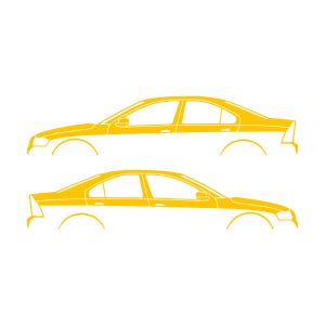 Set Of 2 Car Silhouette Decal Stickers For Volvo S60 R 1st Gen 2001-09 Yellow