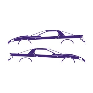 Set Of 2 Car Silhouette Decal Stickers For Chevrolet Camaro SS 4th Gen 1998-2002 Coupe Purple