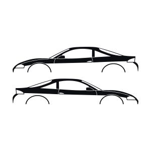 Set Of 2 Car Silhouette Decal Stickers For Mitsubishi Eclipse 2nd Gen 2Gb 1997-99 GS-T GSX Black