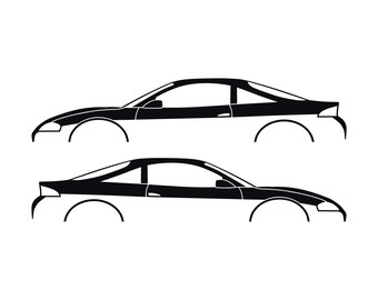 Set Of 2 Car Silhouette Decal Stickers For Mitsubishi Eclipse 2nd Gen 2Gb 1997-99 GS-T GSX
