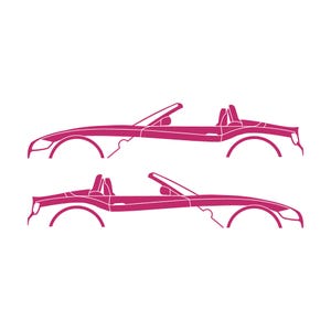 Set Of 2 Car Silhouette Decal Stickers For BMW Z4 E85 Roadster Pink