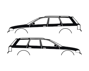 Set Of 2 Car Silhouette Decal Stickers For Audi A4 B5