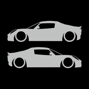 Juego de 2 pegatinas decorativas con silueta de coche rebajado para Lotus Elise S2 Light Grey