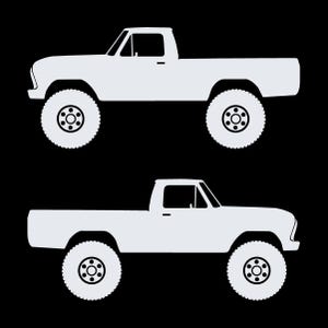 Set Of 2 Car Silhouette Decal Stickers For Ford F100 6th Gen Long Bed White