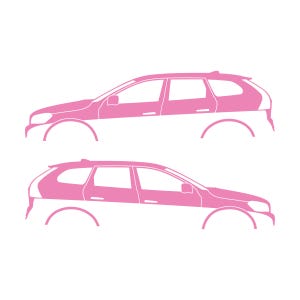 Juego de 2 pegatinas con silueta de coche para Volvo XC60 de primera generación (2009-2017) Soft Pink