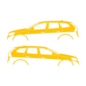 Juego de 2 pegatinas con silueta de coche para Volvo XC60 de primera generación (2009-2017) Amarillo