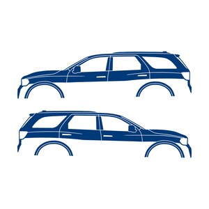 Set Of 2 Car Silhouette Decal Stickers For Dodge Durango 3rd Gen Blue