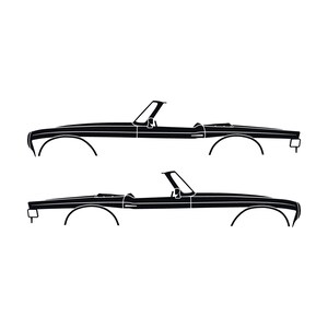 Set Of 2 Car Silhouette Decal Stickers For Triumph TR6 Black