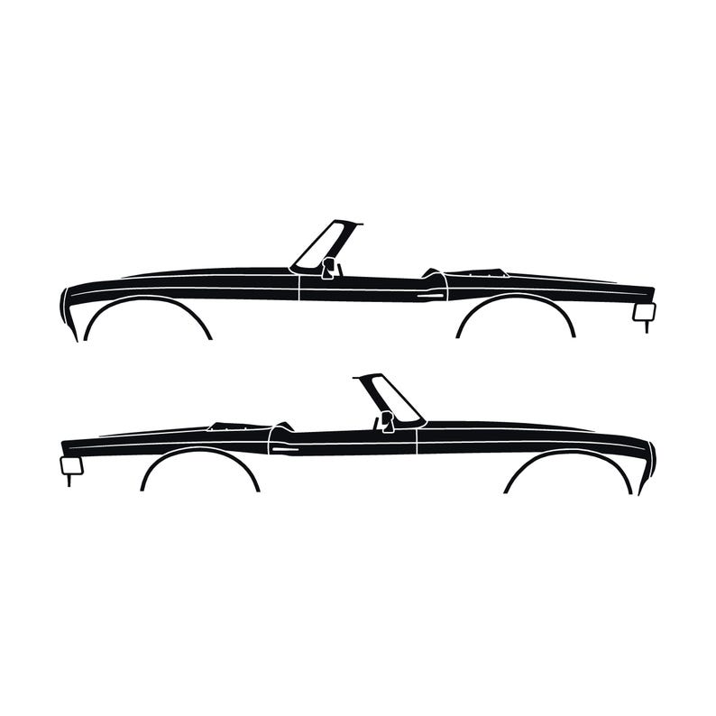 Set Of 2 Car Silhouette Decal Stickers For Triumph TR6 Black