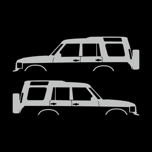Set mit 2 Auto-Silhouette-Aufklebern für Land Rover Discovery Classic S2 Light Grey