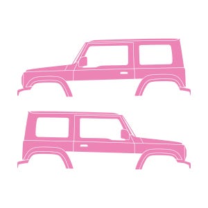 Set Of 2 Car Silhouette Decal Stickers For Suzuki Jimny 4th Gen 2018- Soft Pink