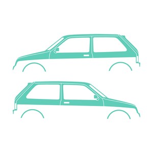 Set Of 2 Car Silhouette Decal Stickers For MG Metro Mint