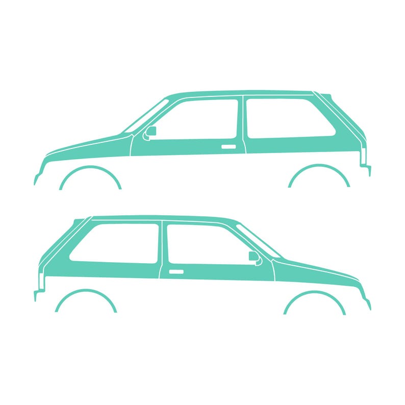 Set Of 2 Car Silhouette Decal Stickers For MG Metro Mint
