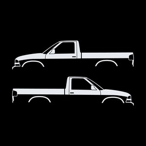 Set Of 2 Car Silhouette Decal Stickers For Chevrolet Avalanche 2nd Gen White