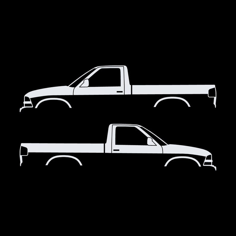 Set Of 2 Car Silhouette Decal Stickers For Chevrolet Avalanche 2nd Gen White