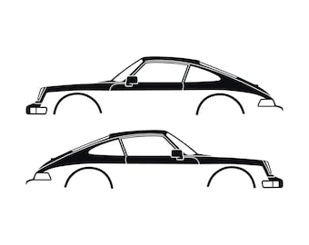 Set Of 2 Car Silhouette Decal Stickers For Porsche 911 Carrera 964