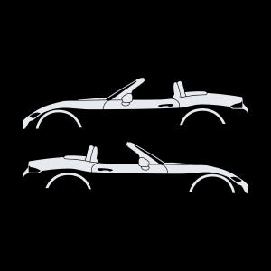 Set Of 2 Lowered Car Silhouette Decal Stickers For Mazda Miata MX5 ND image 3