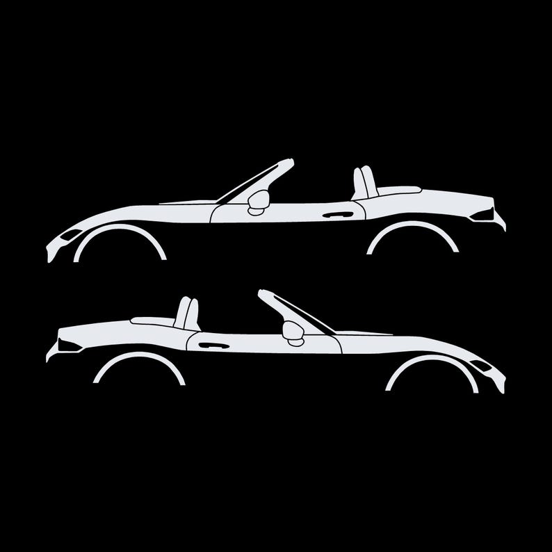 Set Of 2 Lowered Car Silhouette Decal Stickers For Mazda Miata MX5 ND image 3